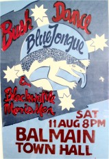 Bluetongue poster for Balmain Bush Dance, Sydney
